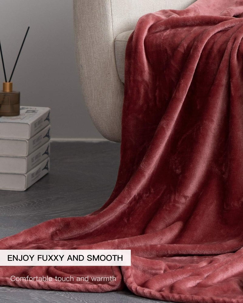 KMUSET Fleece Blanket Throw Size Coral Lightweight Super Soft Cozy Luxury Bed Blanket Microfiber - Image 3